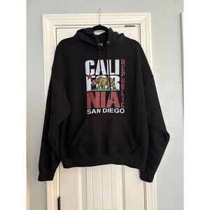 Califrornia Republic Sweatshirt Bear Hoodie XL Pockets Drawstring Outdoors